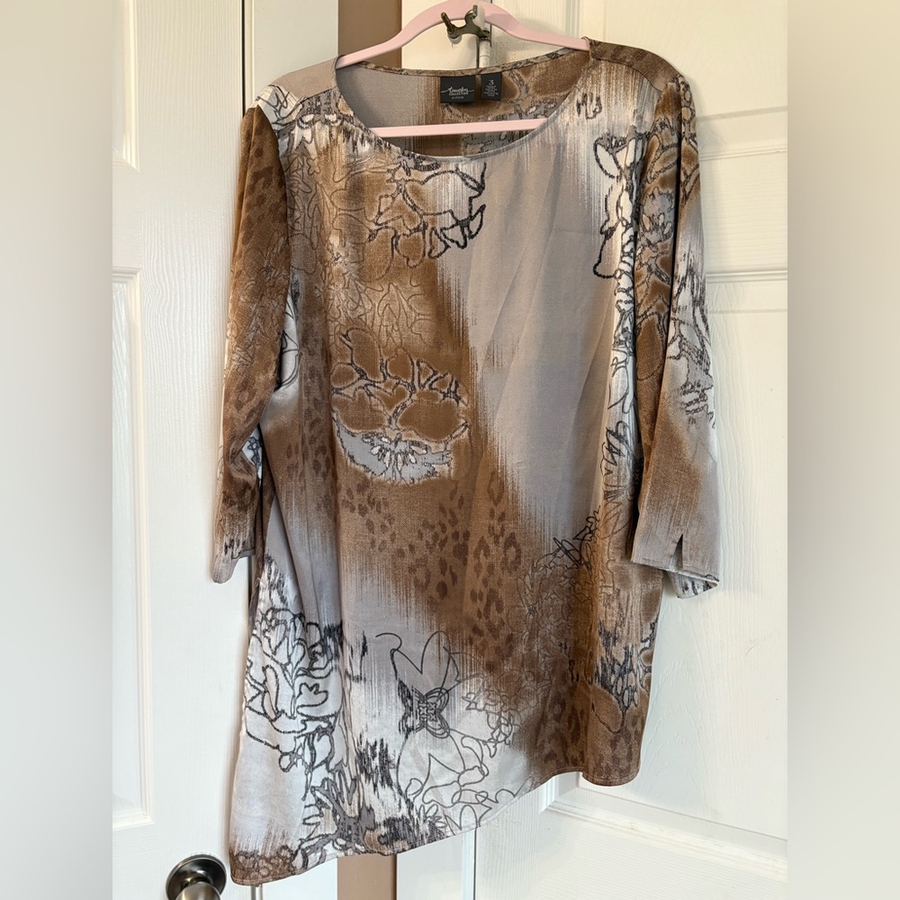 Brown and Grey Blouse